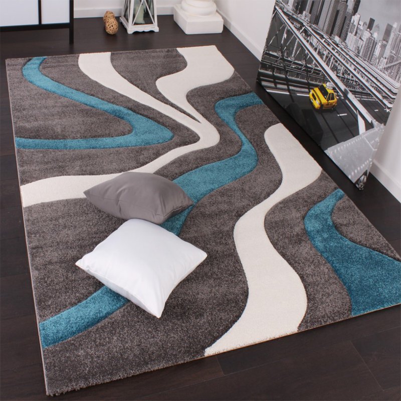 Zipcode Design Lailah Grey/Turquoise/White Rug & Reviews Wayfair.co.uk